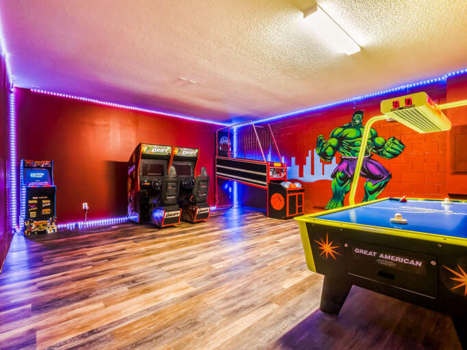 Superhero themed game room Superhero themed game room