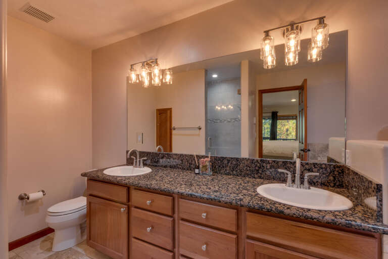 Bathroom with dual sinks Bathroom with dual sinks