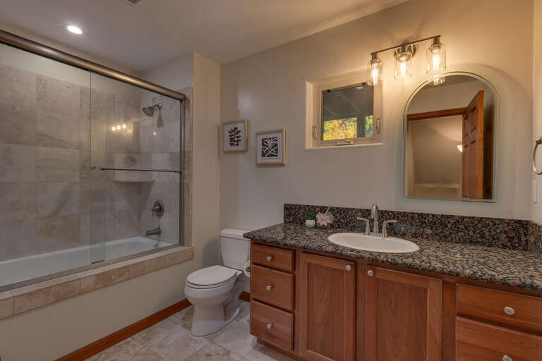 Bathroom with full bath and shower combo Bathroom with full bath and shower combo