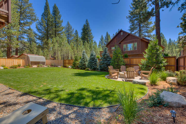 Backyard with seating area