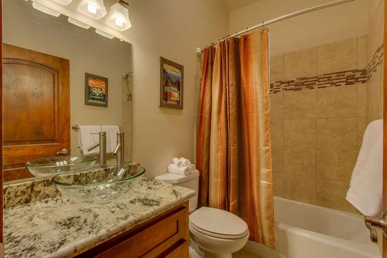 Bathroom with full bath and shower combo Bathroom with full bath and shower combo