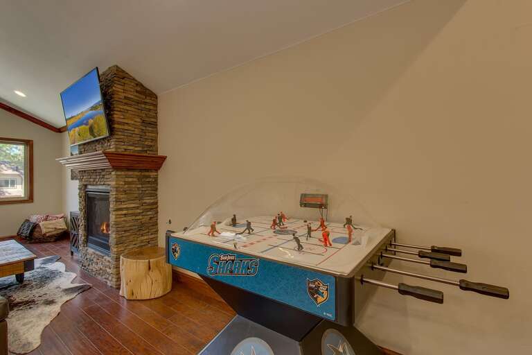Bubble hockey in living area Bubble hockey in living area