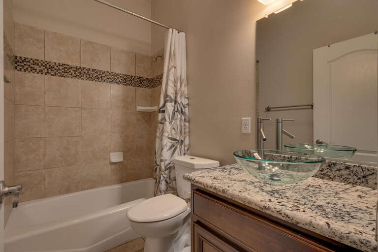 Bathroom with full bath and shower combo