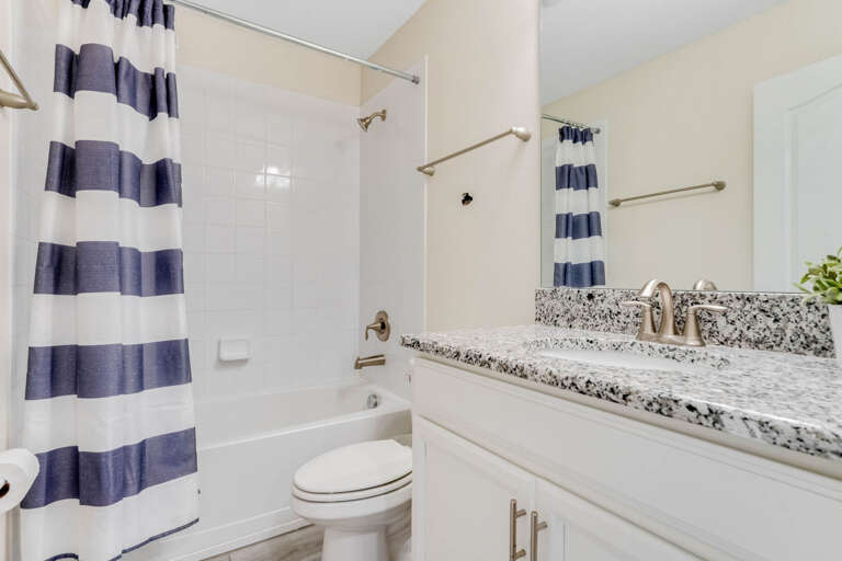 Bathroom with tub and shower combo