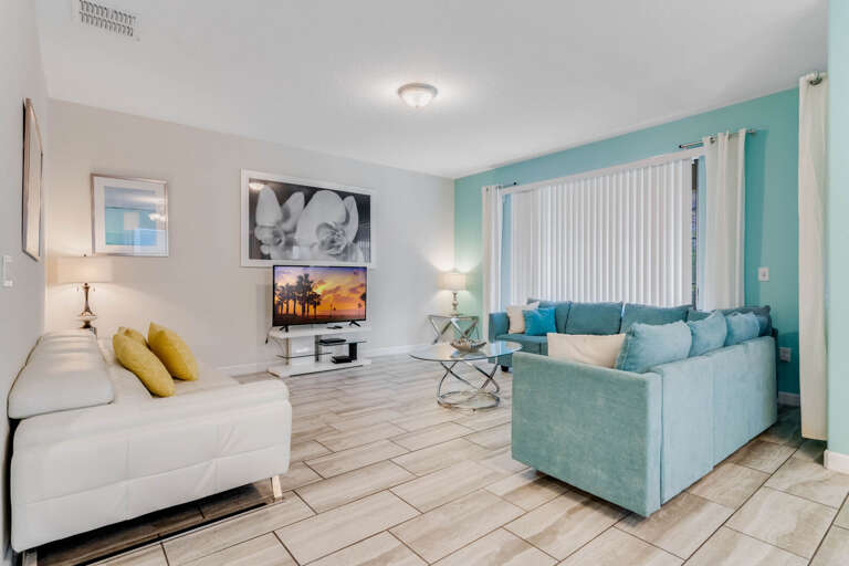 Living area with contemporary furniture