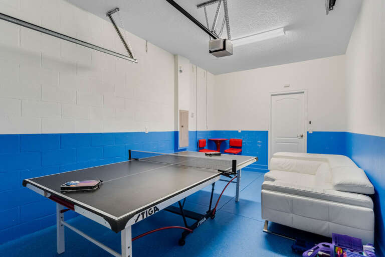 Ping pong table and seating area