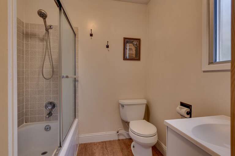 Bathroom with bath and shower combo