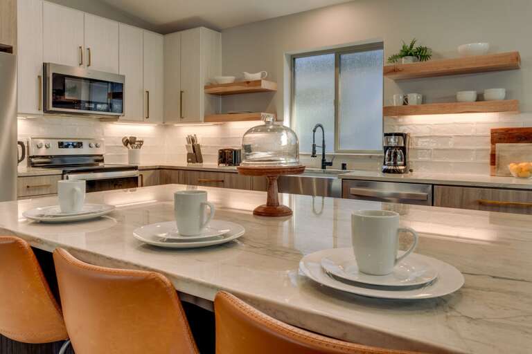 Kitchen area with stainless steel appliance Kitchen area with stainless steel appliance