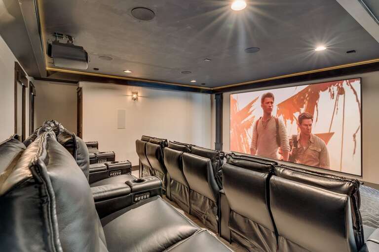 Home theater with tiered seating