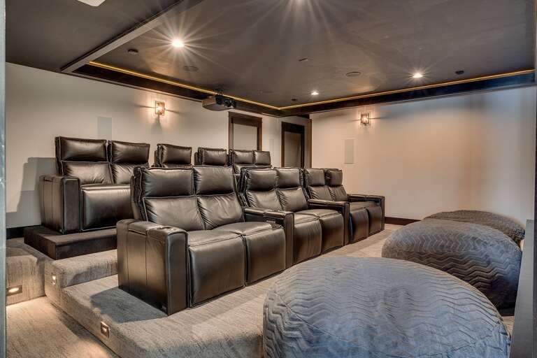 Home theater with tiered seating