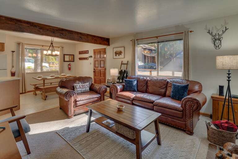 Living, kitchen, and dining area