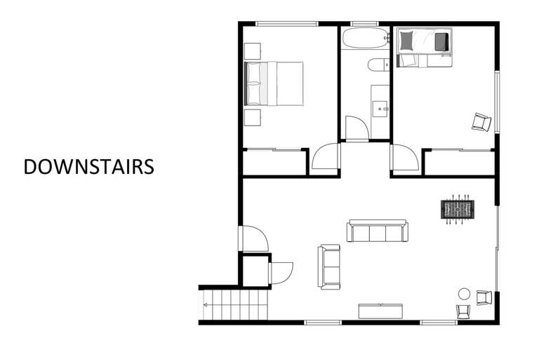 Downstairs floor plan