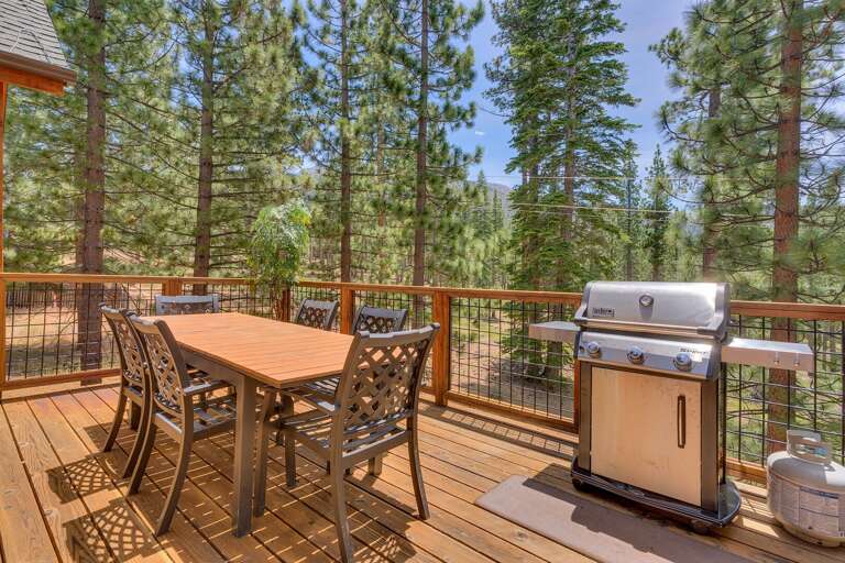 Deck with outside seating and grill