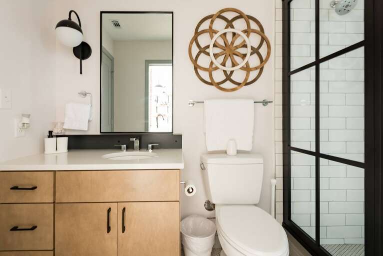 Bathroom with all toiletries provided 