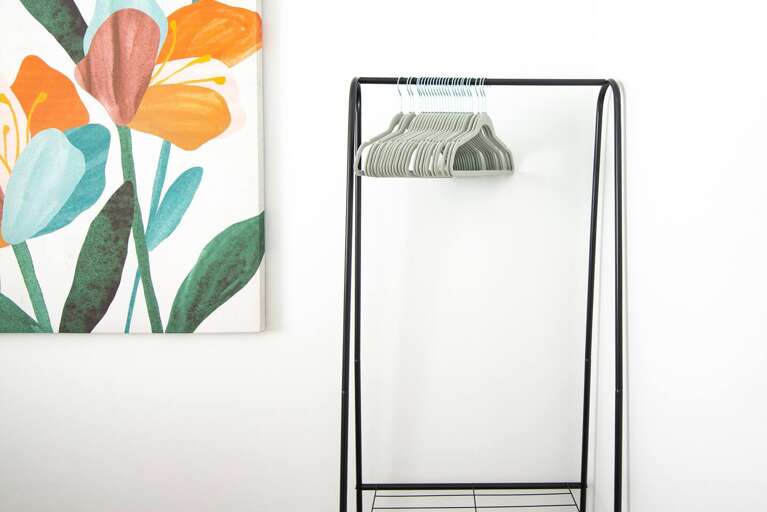 Somewhere to hang your clothes