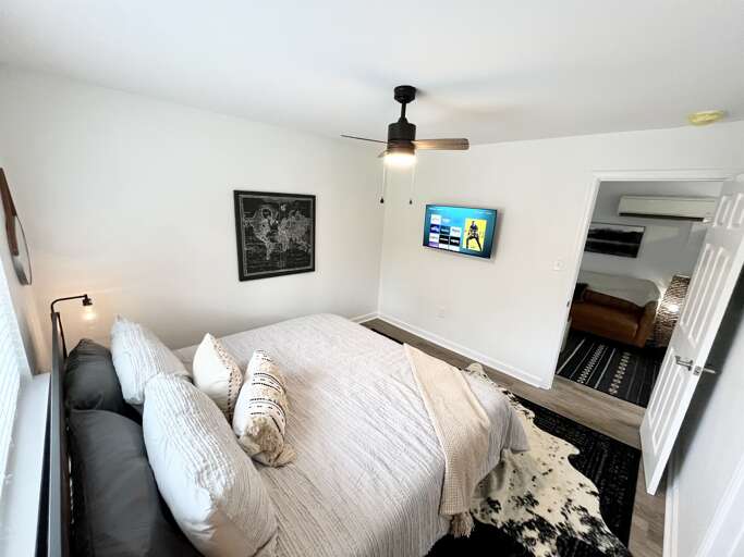 Bedroom with flat screen TV Bedroom with flat screen TV