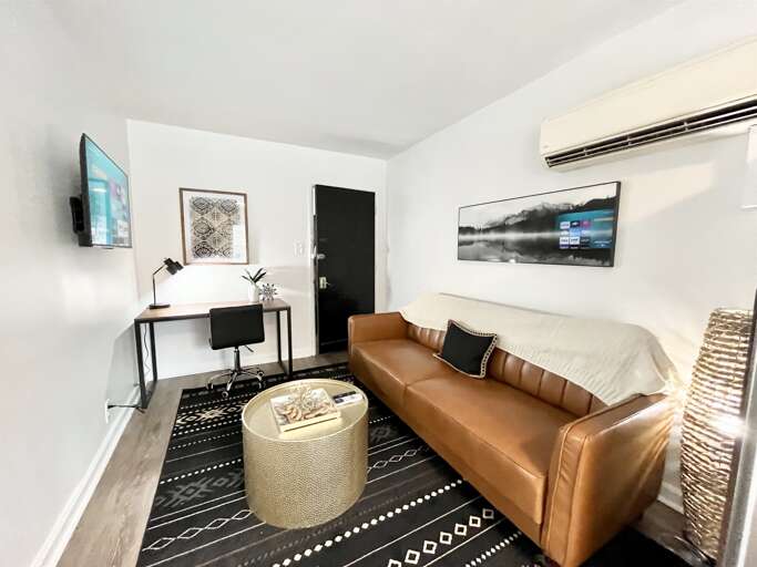 Designated work space to finish up your day before some much needed rest