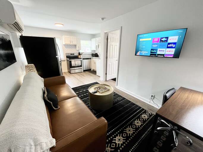 Flat screen TV with several streaming servies