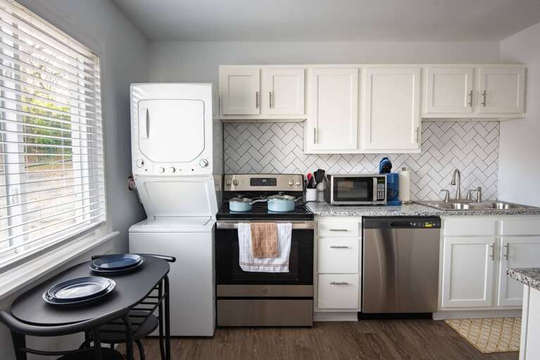 Kitchen with all the essentials provided.   Kitchen with all the essentials provided.