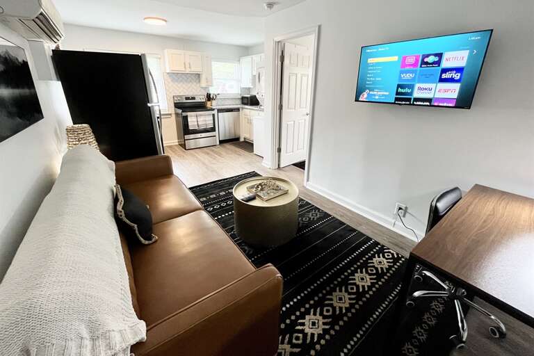 Flat screen TV with several streaming servies