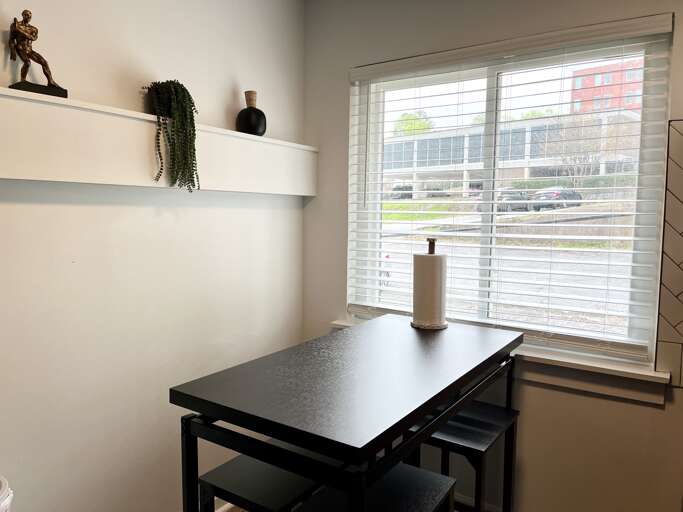 Dining table seats four