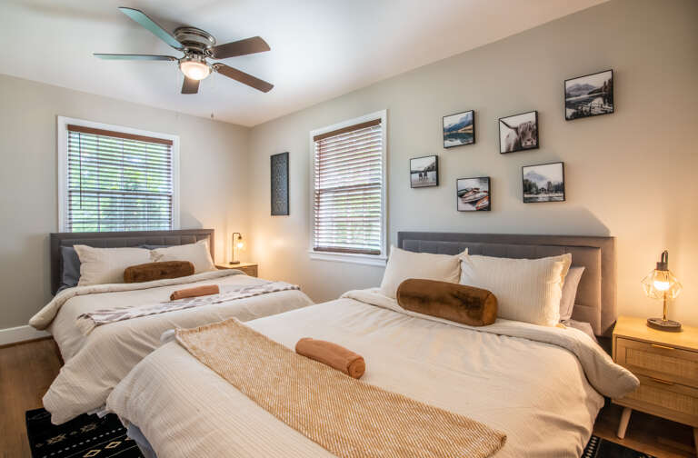 Enjoy the peaceful ambiance in our dual queen bedroom