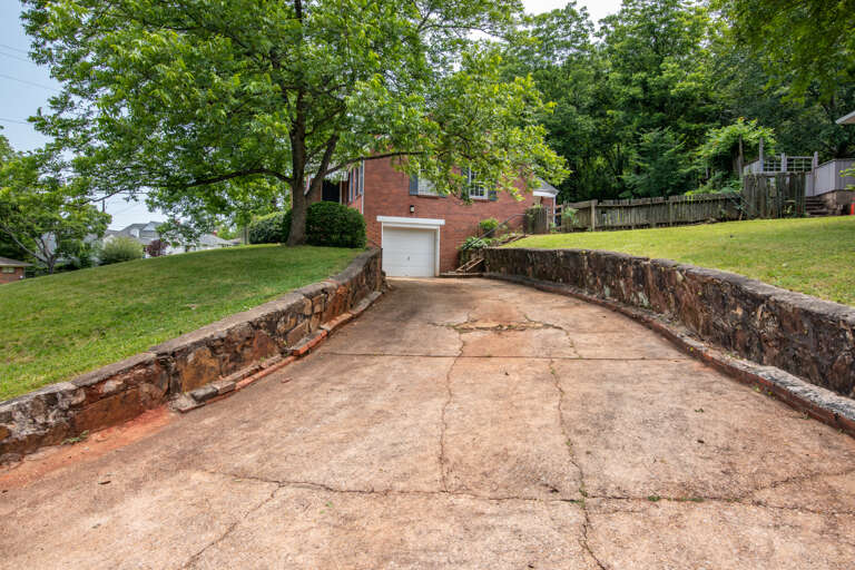 Driveway number one, this leads to the garage and the side steps
