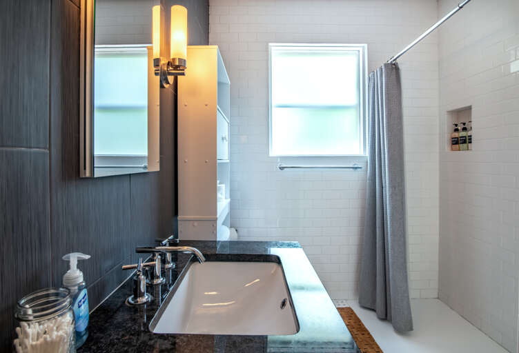 The bathroom has a walk in shower!!