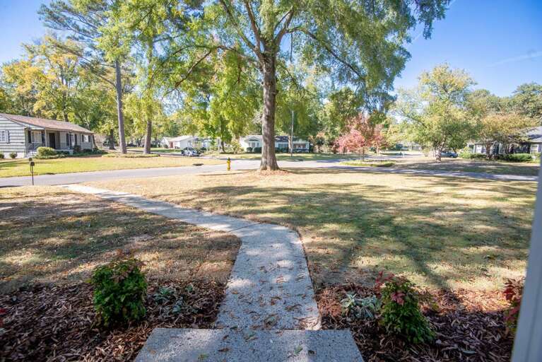 The front yard is huge