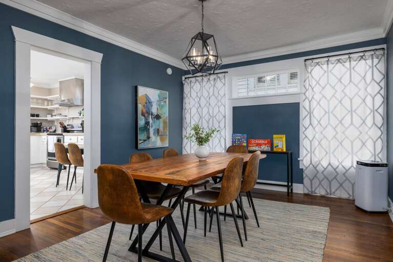 Dining room - beautiful wooden table and comfortable dining chairs Dining room - beautiful wooden table and comfortable dining chairs