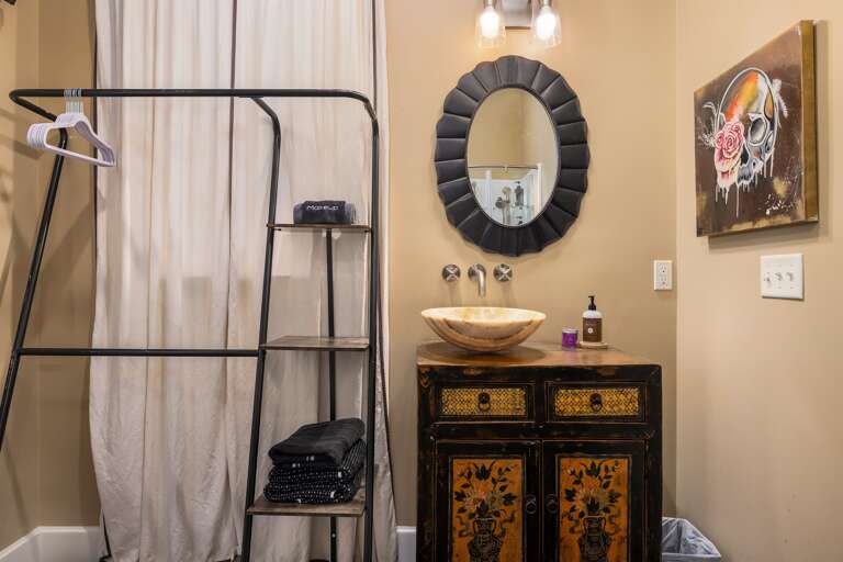 A full bathroom awaits you, and we've thought of everything - towels are provided for your stay. A full bathroom awaits you, and we've thought of everything - towels are provided for your stay.