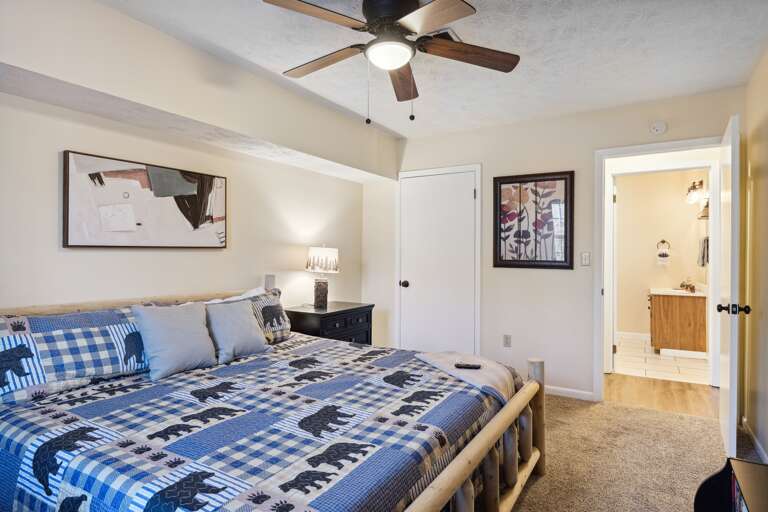 King bedroom - downstairs right across from the downstairs bathroom