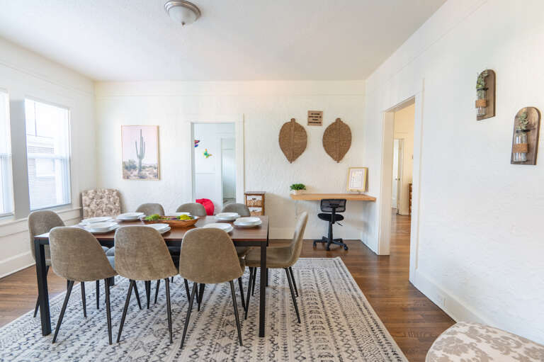 From feasts to fun, our dining room's open view into the game room and workspace ensures you're always part of the action.