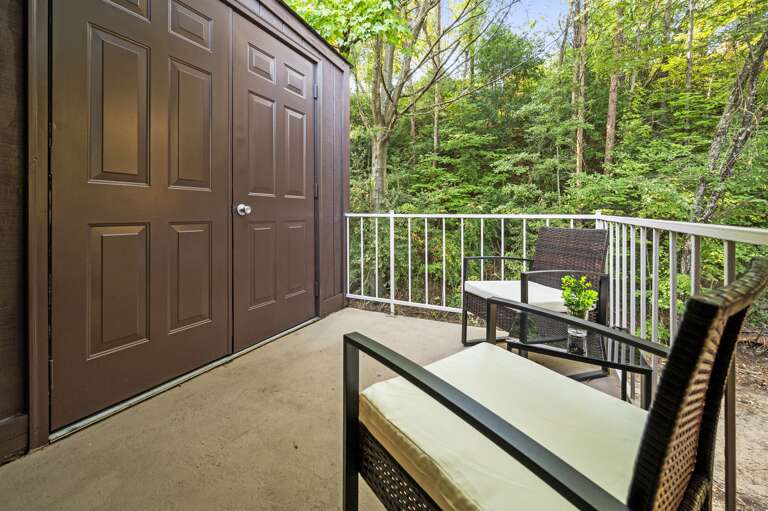 The patio houses the laundry room as well, right through the double doors. 