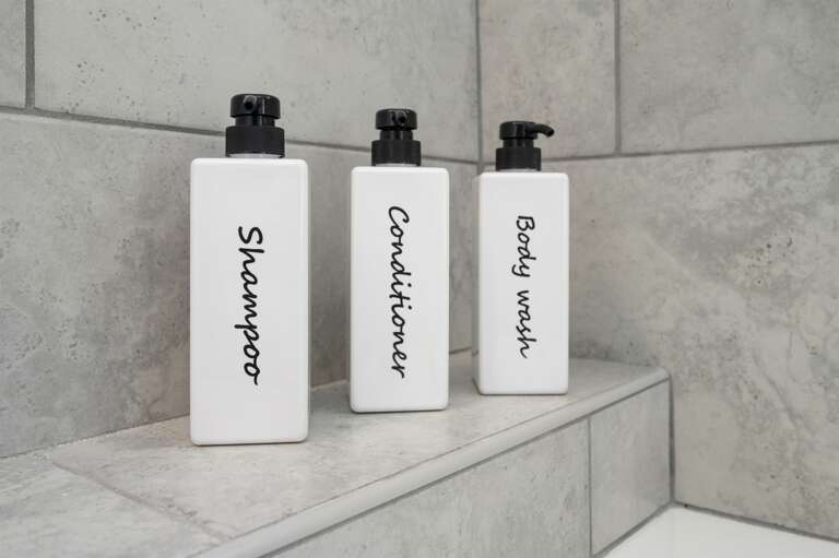 Full bathroom, stocked with shampoo, conditioner, and body wash for your convenience.