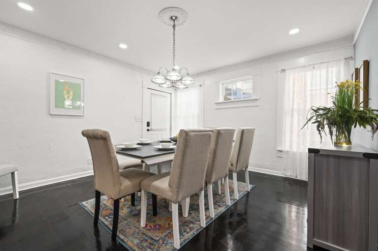 Dining Room with seating for 8! Ready for you and your guests to enjoy one of your favorite meals after a long day in the city.