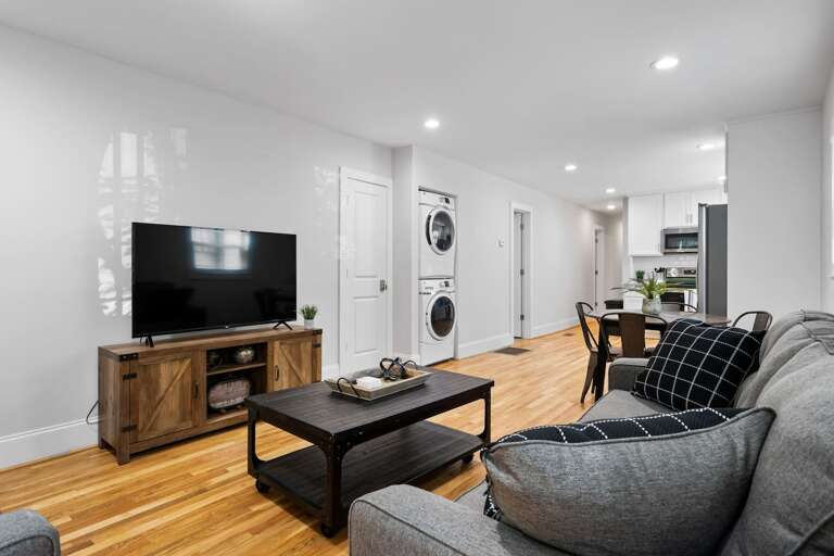 Cozy living room with great sofas and a smart TV. We offer several streaming services but you're welcome to log into any of your own. Cozy living room with great sofas and a smart TV. We offer several streaming services but you're welcome to log into any of your own.