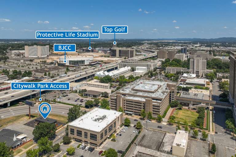 Take in the sweeping views of Birmingham’s skyline from this vantage point.