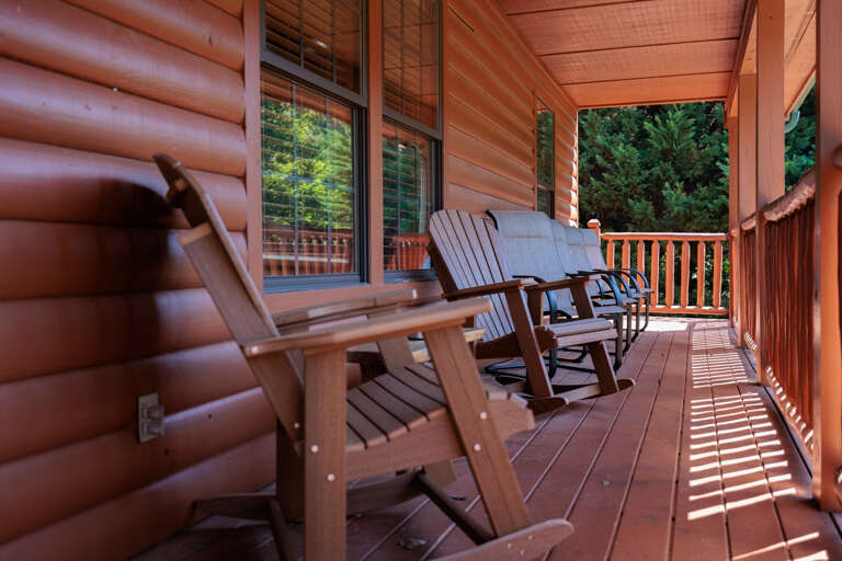 Easy Livin' - Front Porch with Rockers and Chairs - Seasonal View