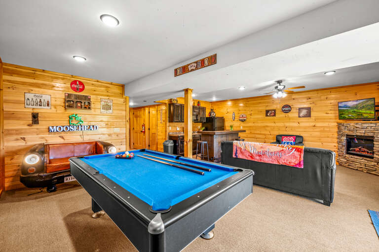 Lower Level Game Area w/Pool Table, Wet Bar and Add'l Living Area