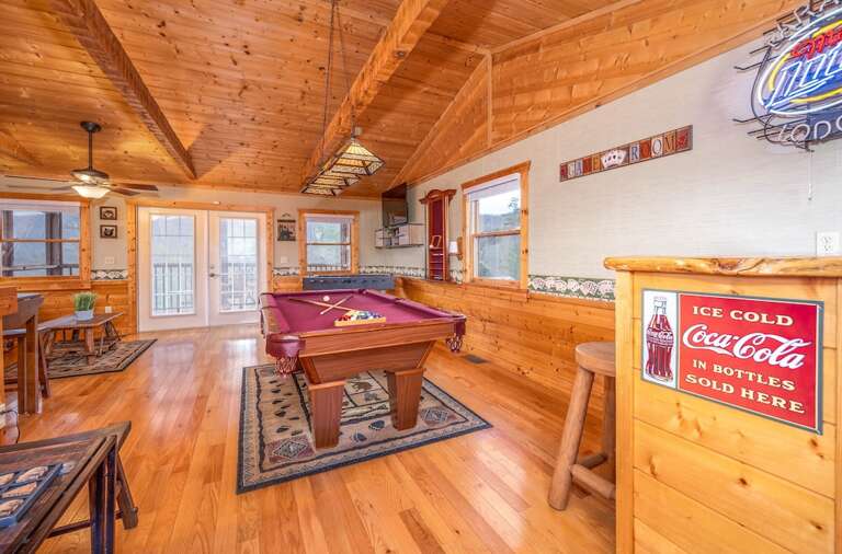 Over the Mountain - Loft Level with Pool Table