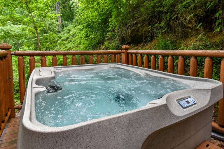 Hot Tub - Permanent Vacation - Smoky Mountain Honeymoon Cabin