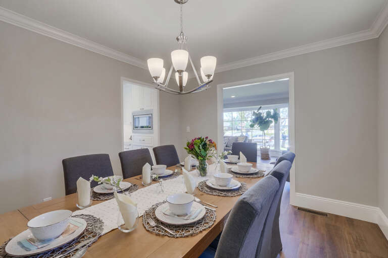 Dining Room view #3 looking into living room and kitchen