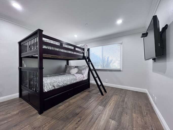 Downstairs Bedroom 5 - Girls Full over Full Bunks