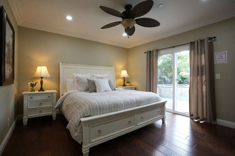 Cal-King Master Bedroom #1 View 2 private access to the backyard Cal-King Master Bedroom #1 View 2 private access to the backyard