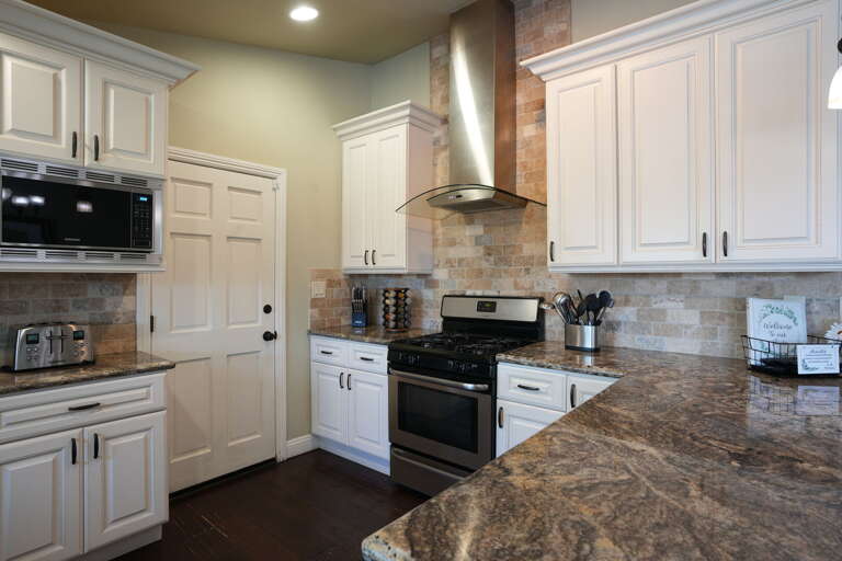 Kitchen Scene With Sleek Surfaces And Shining Setup