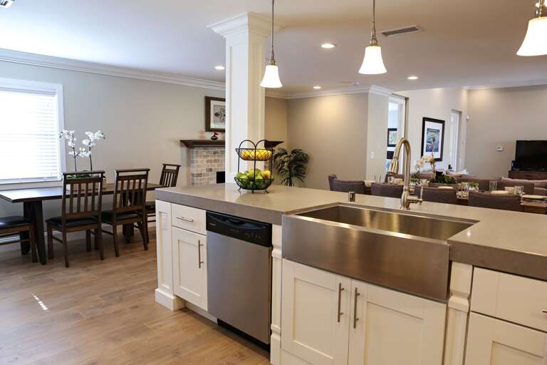 Open Concept Kitchen looking into Breakfast Nook, Dining Room, and Living Room