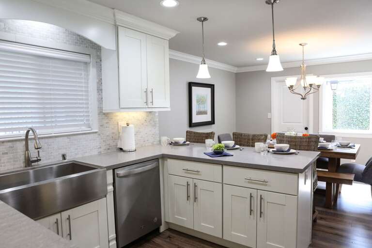 Open concept kitchen looking into the Dining Room