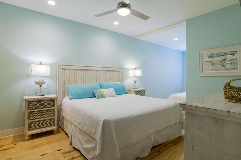 2nd Level. King Bed with Twin bed. Located on North West side of house with access to north balcony.