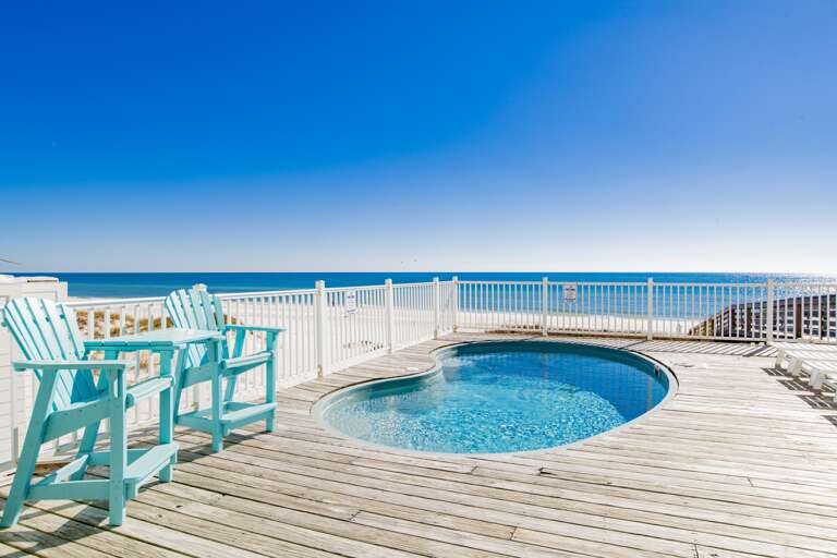 castle in the sand east private pool. Private, heated pool with dimensions of 21 ft. x 12 ft.  (option to heat for $35/day).